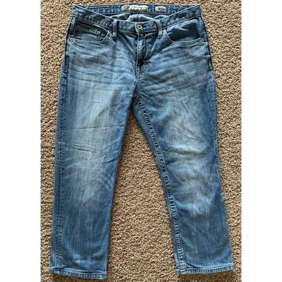BKE Jeans Men Size 34S Medium Wash Blue Derek Straight Leg Denim 34x26 - Picture 1 of 14